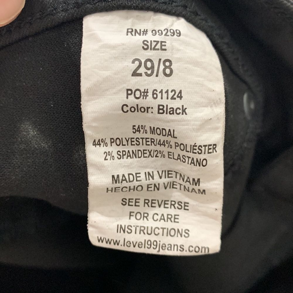 Level 99 Wax Jeans in Black Sz 29/8‎ - Picture 6 of 7